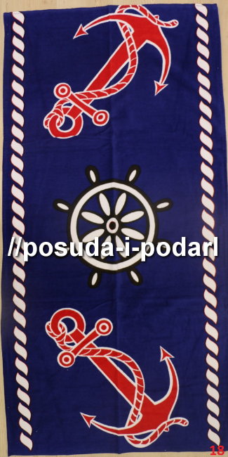 Полотенце "KARNA" Пляжное велюр печатное 70x150 см V18