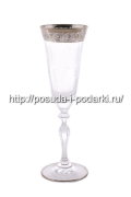 Набор 6 бокалов для шампанского 150 мл Аллегро декор Сан Марко с платиной h-21,5 см