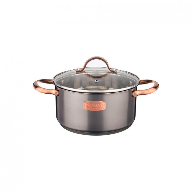 КАСТРЮЛЯ AGNESS СО СТЕКЛЯННОЙ КРЫШКОЙ, НЕРЖ.СТАЛЬ, 1,5Л 16Х8,0СМ СЕРИЯ CRAFT COLLECTION КАСТРЮЛЯ AGNESS СО СТЕКЛЯННОЙ КРЫШКОЙ, НЕРЖ.СТАЛЬ, 1,5Л 16Х8,0СМ СЕРИЯ CRAFT COLLECTION