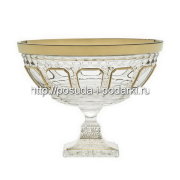 Ваза для фруктов (фруктовница) хрустальная. Ваза для фруктов Антик 26 см прозрачная с золотом