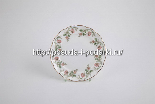 Тарелки мелкие (набор 6 тарелок) Магнолия Персия Классик (золотая лента) 18 см