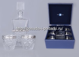 Набор для виски 7 предметов с посеребрением Николетте