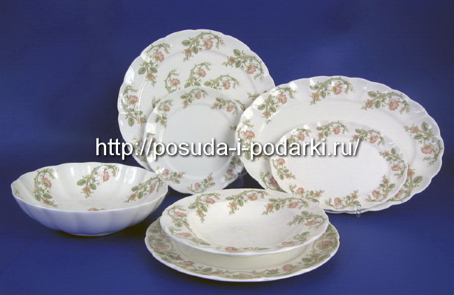 Сервиз столовый (столовый набор) на 6 персон Магнолия Персия 22 предмета