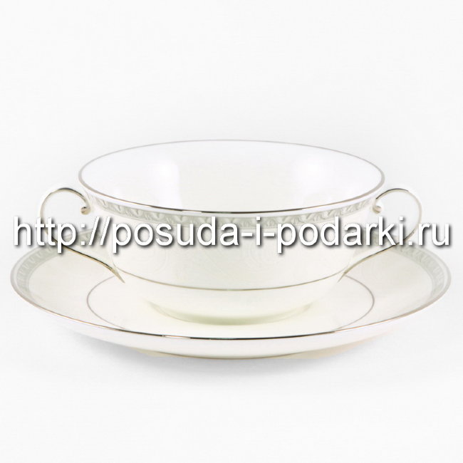 Бульонница на тарелочке Луна