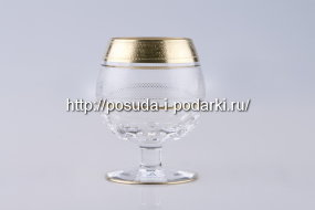 Набор 6 бокалов для бренди Рококо прозрачные с золотом