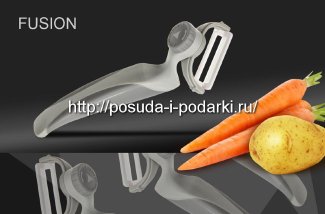 Нож кухонный керамический. SFP-001 Овощечистка с поворотным устройством "Samura FUSION",циркониевая керамика,(Серая-серая) (101 Нож кухонный керамический. SFP-001 Овощечистка с поворотным устройством "Samura FUSION",циркониевая керамика,(Серая-серая) (101