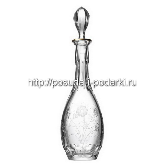 Графин 0,75л Романтик, прозрачный с золотом