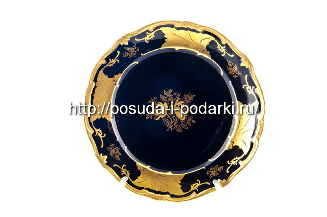 Набор 6 тарелок 26 см Катарина Синий кленовый лист