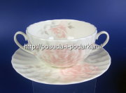 Бульонная чашка с блюдцем 370 мл Шиповник