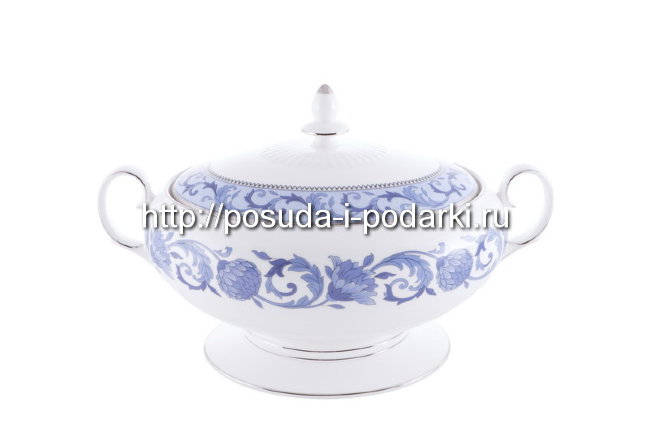 Блюдо для второго с крышкой Сонет на синем